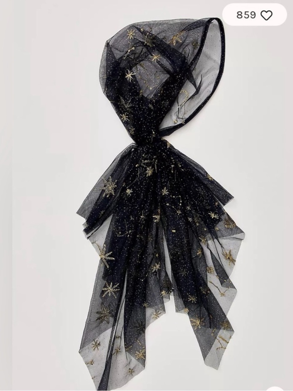 NWT Free People Amelia Mesh Head Scarf-Navy Stars